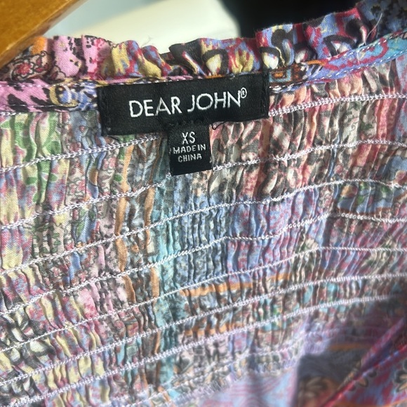 Dear John Multicolour Short Sleeve Peasant Boho Top - Picture 8 of 14